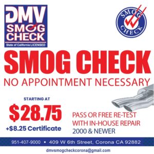 $28.75 DMV SMOG CHECK 951-407-9000